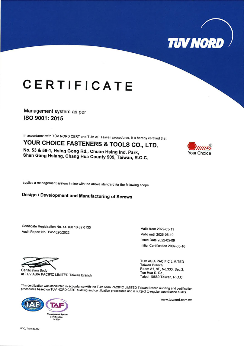 ISO 9001 : 2015 Quality System Approved